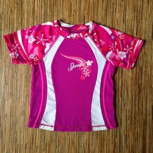Speedo Swim Shirt Top M 2-4 yrs UV50+ Pink Floral